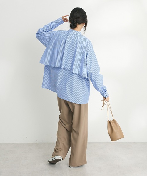 「CRAFT STANDARD BOUTIQUE」 長袖ブラウス FREE ブラック×ホワイト レディース_画像9
