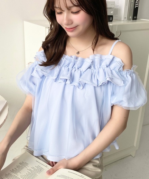 「moment+」 半袖ブラウス M アイボリー レディース_画像8