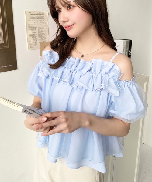 「moment+」 半袖ブラウス M アイボリー レディース_画像9