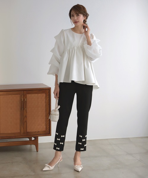 「MERAKI」 パンツ M ネイビー レディース_画像4