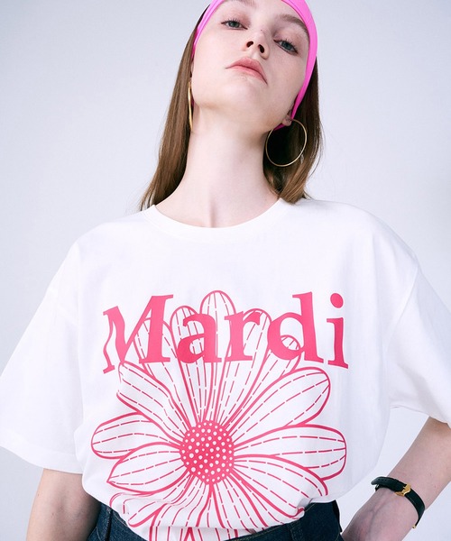 「Mardi Mercredi」 半袖Tシャツ FREE ホワイト×グリーン レディース_画像8
