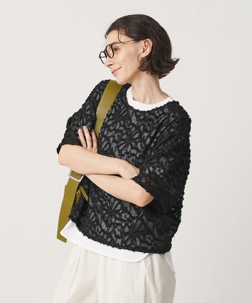 BEAUTY＆YOUTH UNITED ARROWS ブラウス シャツ 半袖 「WEB限定」シアー 