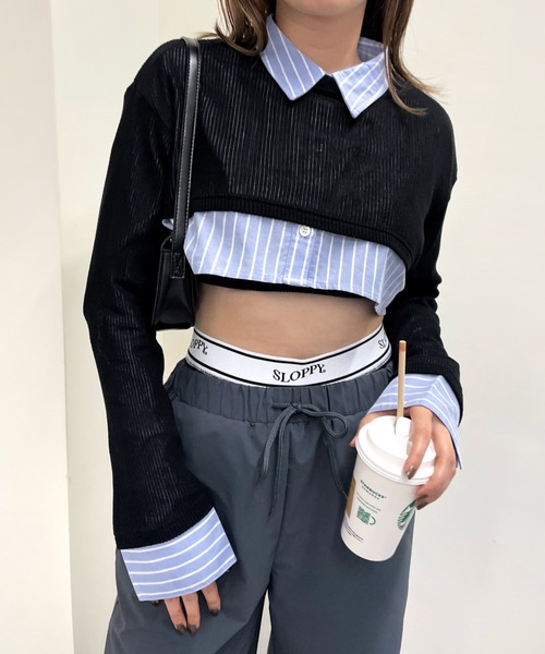 「WHO'S WHO gallery」 長袖シャツ FREE サックスブルー レディース_画像6
