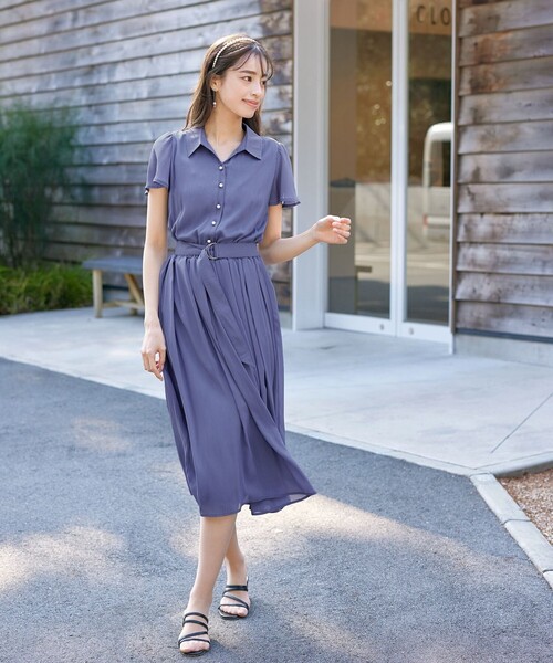 「Tiaclasse」 シャツワンピース M ブラック レディース_画像9