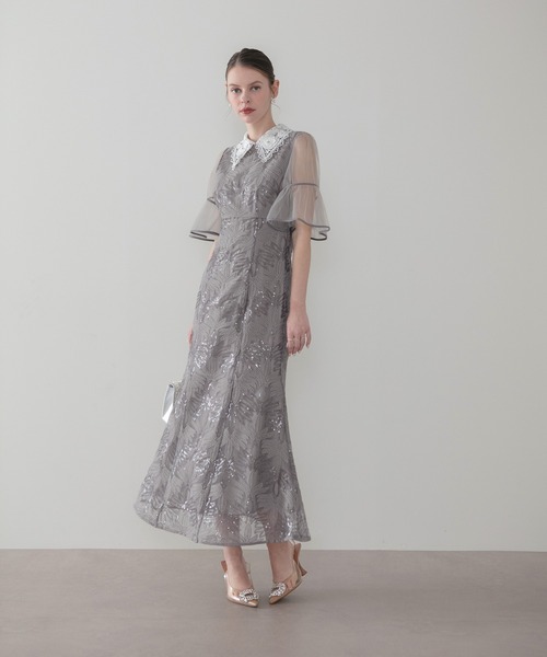 「Leja」 半袖ワンピース SMALL グレー レディース_画像7