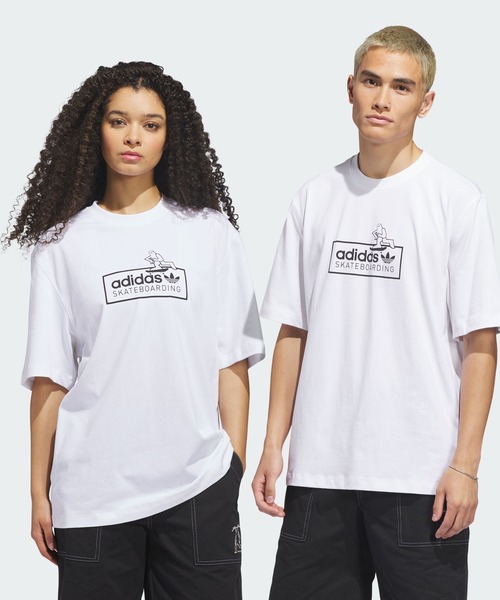 ロゴ Tシャツ ホワイト adidas（アディダス） adidas tシャツ スケートボーディング x マーク