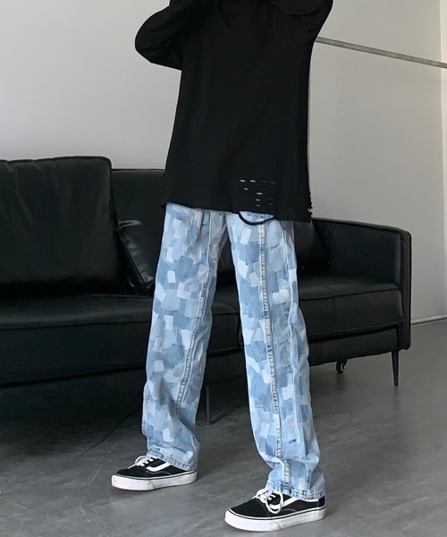 「NOWLE」 デニムパンツ LARGE ブルー メンズ_画像4