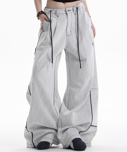 「JOHNNY WOLF」 デニムパンツ S ライトグレー メンズ_画像4