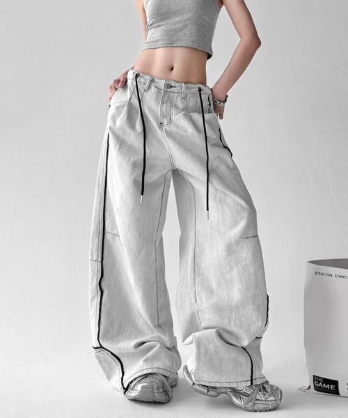 「JOHNNY WOLF」 デニムパンツ S ライトグレー メンズ_画像9