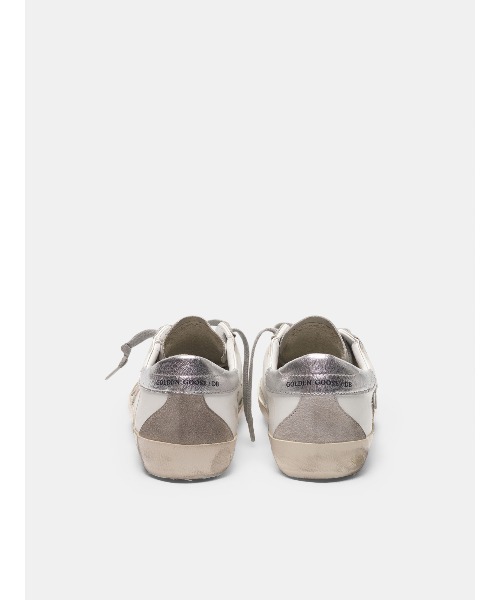 スニーカー GOLDEN GOOSE Super-Star sneakers white leather-silver heel tab レディースの画像
