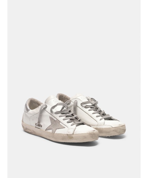 スニーカー GOLDEN GOOSE Super-Star sneakers white leather-silver heel tab レディースの画像