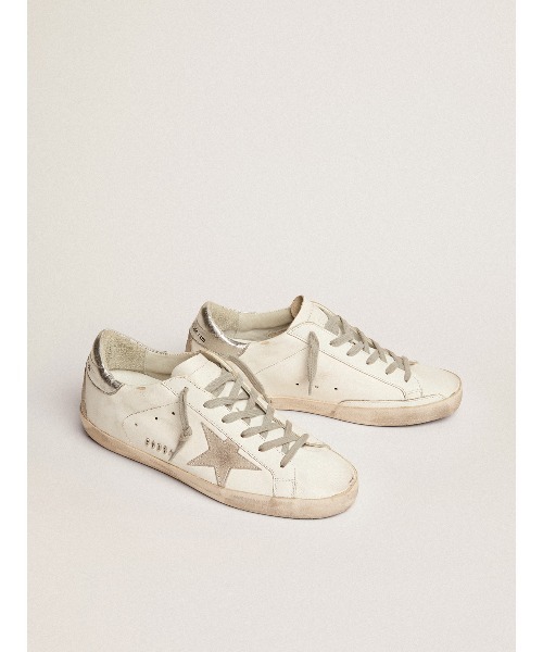 スニーカー GOLDEN GOOSE Super-Star sneakers white leather-silver heel tab レディースの画像