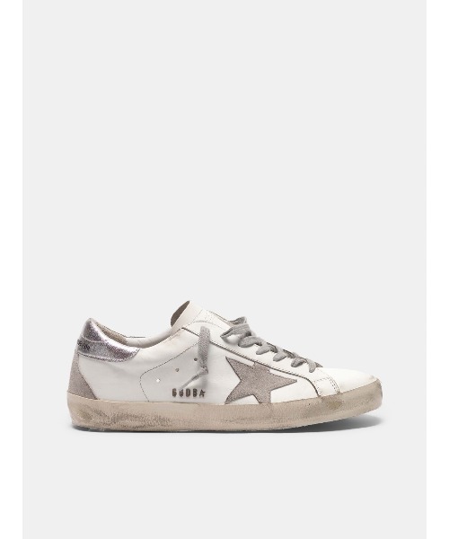 スニーカー GOLDEN GOOSE Super-Star sneakers white leather-silver heel tab レディースの画像