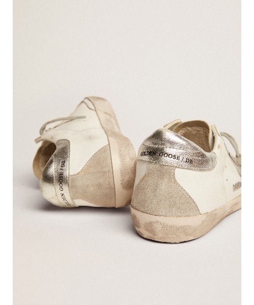 スニーカー GOLDEN GOOSE Super-Star sneakers white leather-silver heel tab レディースの画像