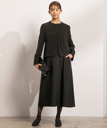 theory セットアップ ノーカラー スーツ ワンピース　 ブラック M form forma セットアップ 「WEB限定」「喪服」「洗える」ノー