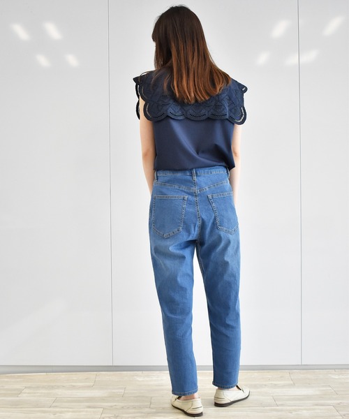 美品♡Rene パール×デニムテーパードパンツ(38 Ｌ) リネン混デニム テーパードパンツ（cloudnine）の商品詳細
