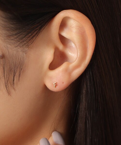 【片耳】ココシュニック　ピアス K10カットチェーン フープピアス（片耳用）（ピアス