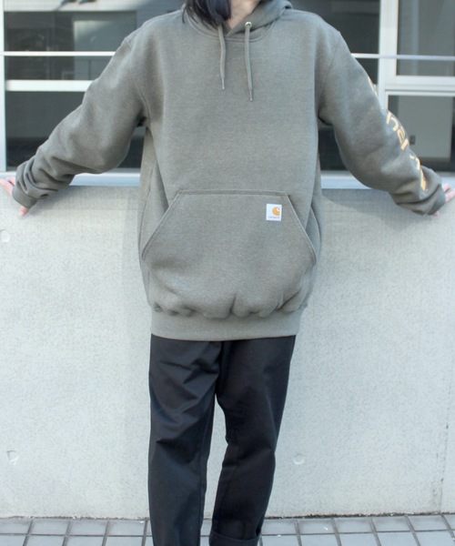 K288【CARHARTT】袖プリント裏起毛プルオーバーパーカー K288【CARHARTT】袖プリント裏起毛プルオーバーパーカー