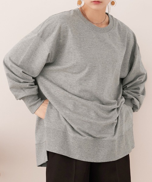 Fashion Letter トレーナー スウェット 「M-5L」ミニ裏毛 サイド