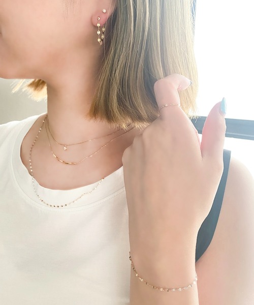 ESTELLE エステール K10 オーバルピアス 美品 ESTELLE エステール K10 オーバルピアス（ESTELLE ピアス