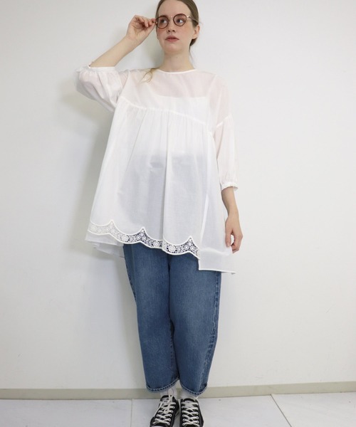 ブラウス シャツ ｗｈｉｔｅ　ａｐｐｌｅ　ｂｌｏｓｓｏｍ 「 ブラウス 」 レディース haupia ブラウス シャツ white apple blossom