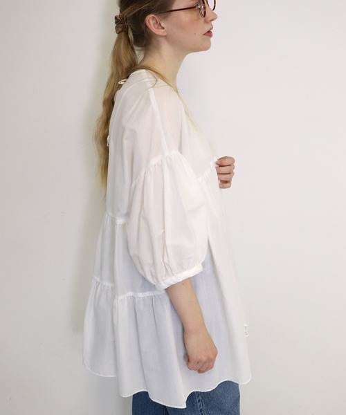 ブラウス シャツ ｗｈｉｔｅ　ａｐｐｌｅ　ｂｌｏｓｓｏｍ 「 ブラウス 」 レディース haupia ブラウス シャツ white apple blossom