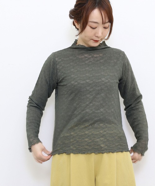 POU DOU DOU（プードゥドゥ） tシャツ 花柄シアータートルトップス