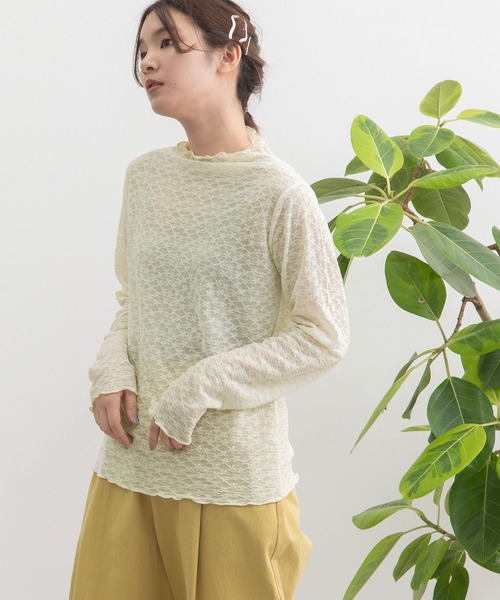 トップス FLUTU POU DOU DOU（プードゥドゥ） tシャツ 花柄シアータートルトップス