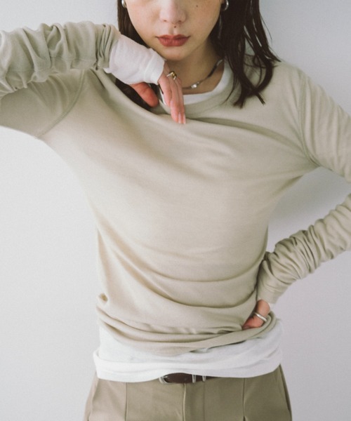 tシャツ シアー ロングスリーブ Tシャツ レディース HANNE tシャツ シアーロングスリーブTEE レディース : ZOZOTOWN