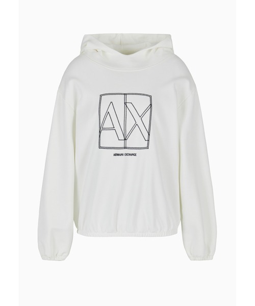 トレーナー スウェット 「A|X アルマーニ エクスチェンジ」ボックスロゴデザイン　フーデッドスウェットパーカー レディース ARMANI EXCHANGE トレーナー スウェット 「A|X アルマーニ