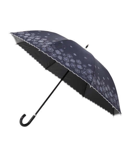LANVIN en Bleu 傘 遮光 晴雨兼用 日傘 フラワーグリッター