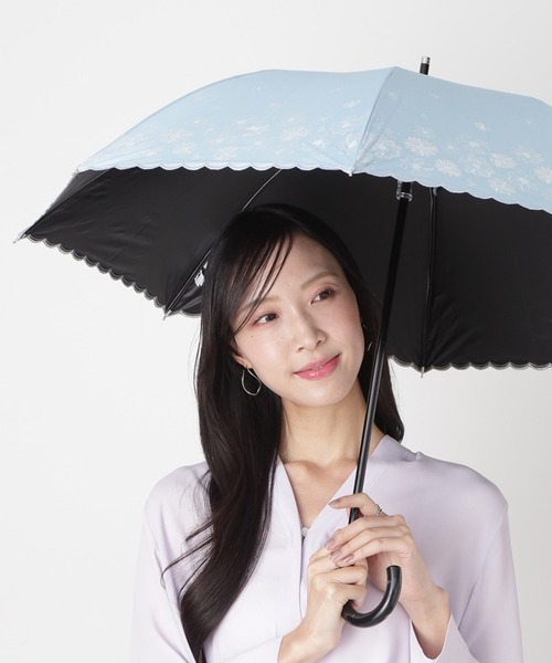 LANVIN en Bleu 日傘 uvカット 傘 遮光100% 晴雨兼用日傘 長傘