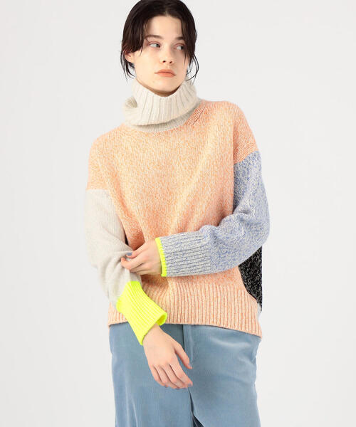 【待望★】 GALERIE VIE カラーブロックタートルニット トップス