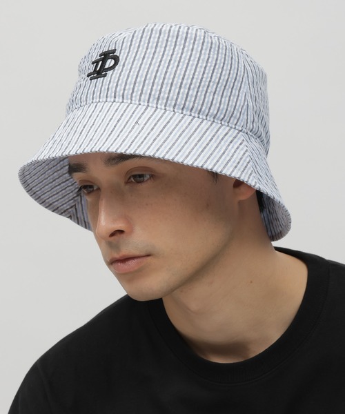 LAKOLE 帽子 ハット ストライプアソートロゴバケットハット