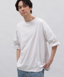 tシャツ 袖フロッキープリントT / 113363 メンズ｜ZOZOTOWN Yahoo!店