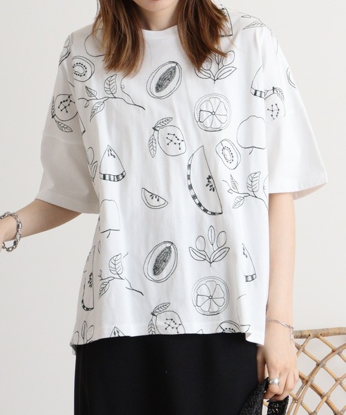 Emago tシャツ EMAGO フルーツ刺繍T レディース : ZOZOTOWN