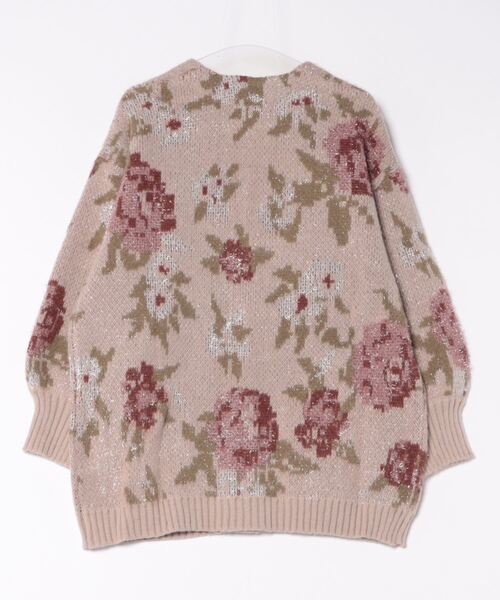 RANAN（ラナン） カーディガン フラワーフェザーVネックロング