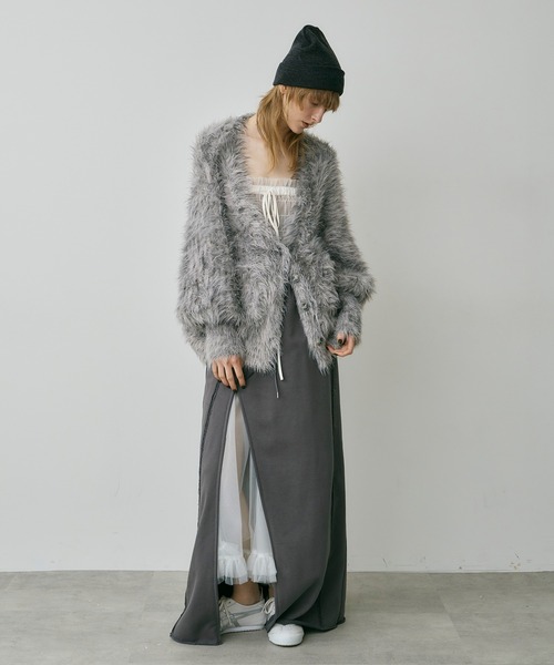 カーディガン フェザーヤーンリラックス2wayカーディガン レディース  