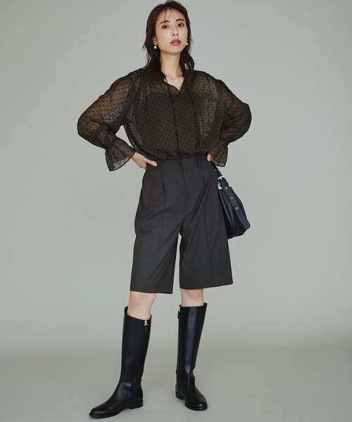 新品⭐︎ 23区L⭐︎ 【CLASSY.掲載/洗える】TWマットクロス ハーフパンツ 23区｜【CLASSY.10月号掲載/洗える】TWマットクロス ハーフ