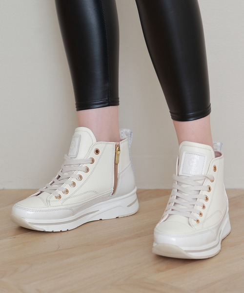 Bussola（ブソラ） スニーカー 「bussola」撥水サイドジップハイカット