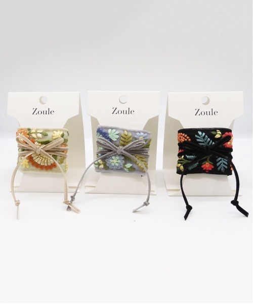 Zoule ヘアピン ゾーラ：embroidery cuff72 フラワー刺繍