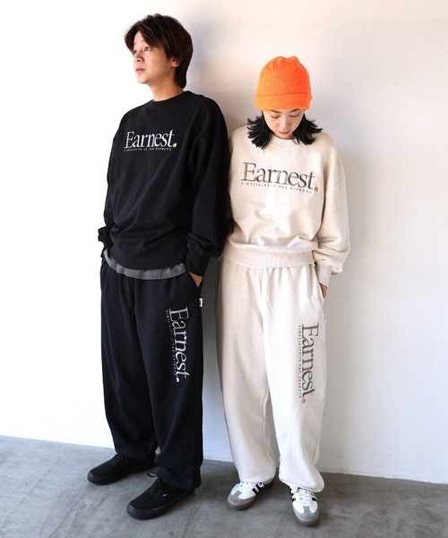 ANME トレーナー スウェット Earnestエンブロイダリー裏毛スウェット 