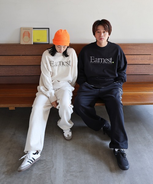 ANME トレーナー スウェット Earnestエンブロイダリー裏毛スウェット