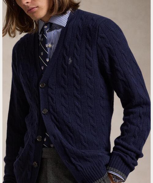 ポロラルフローレン カシミヤ混 ケーブルニットカーディガン アイボリー XS POLO RALPH LAUREN（ポロ・ラルフローレン） POLO RALPH LAUREN / ポロ