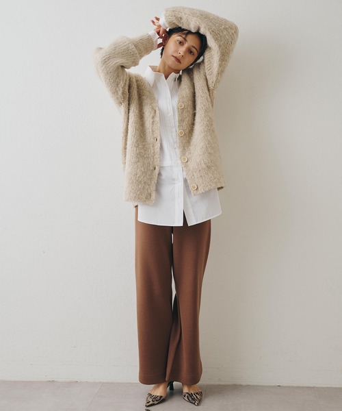 ウィムガゼット Whim Gazette 24AW ミックスヤーンニットカーディガン ウール混 F グレー /MI ■OS レディース ミックスヤーンニットカーディガン | Whim Gazette(ウィム
