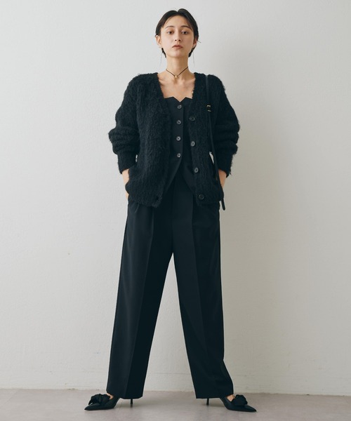 ウィムガゼット Whim Gazette 24AW ミックスヤーンニットカーディガン ウール混 F グレー /MI ■OS レディース Whim Gazette カーディガン ミックスヤーンニットカーディガン