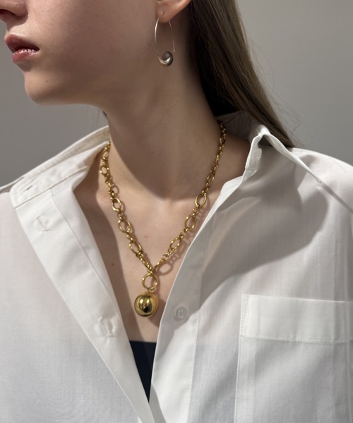 ネックレス 2way ball charm necklace / 2wayボールチャームネックレス レディースの画像