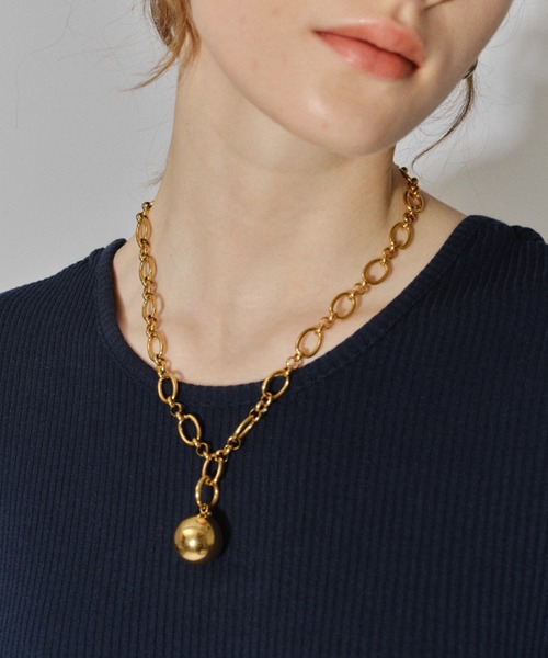 ネックレス 2way ball charm necklace / 2wayボールチャームネックレス レディースの画像
