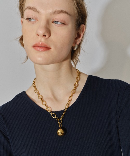 ネックレス 2way ball charm necklace / 2wayボールチャームネックレス レディースの画像