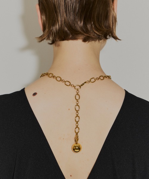 ネックレス 2way ball charm necklace / 2wayボールチャームネックレス レディースの画像